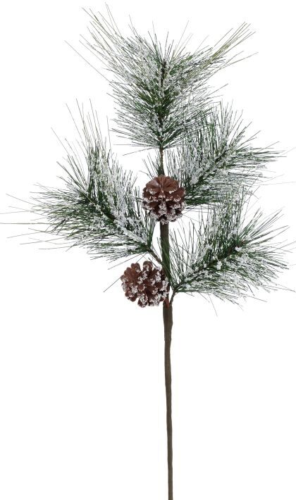 Frosted Pine Cone Pick - 19.5 Inches, Set of 12