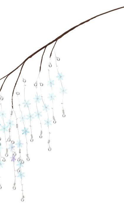 Beaded Snowflakes Branch - 29 Inches, Set of 12
