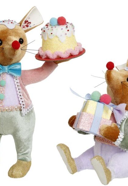 Christmas Party Mouse, Assortment of 2- 11 Inches