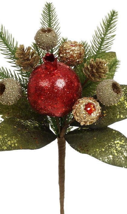 Festive Pomegranate Pick - 12 Inches