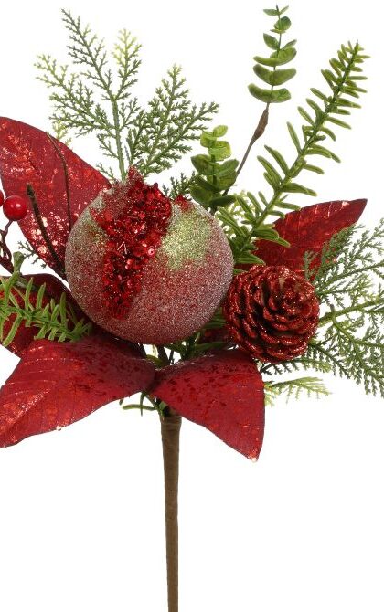 Frosted Pomegranate Pick - 14 Inches