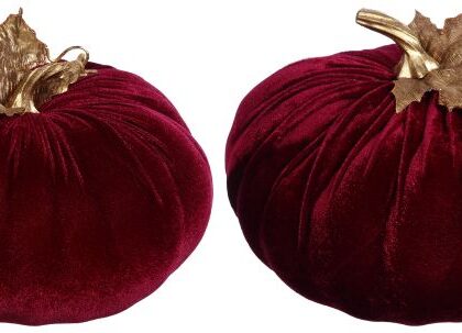 Velvet Pumpkin, Set of 2 - 6 Inches
