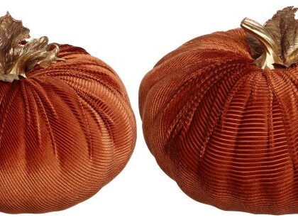 Velvet Pumpkin, Set of 2 - 6 Inches