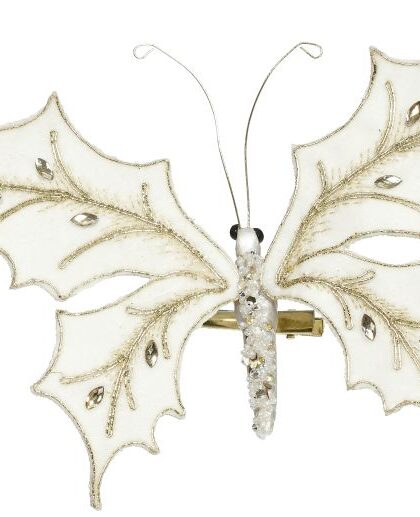 Holly Butterfly With Clip - 8X3 Inches, Set of 12