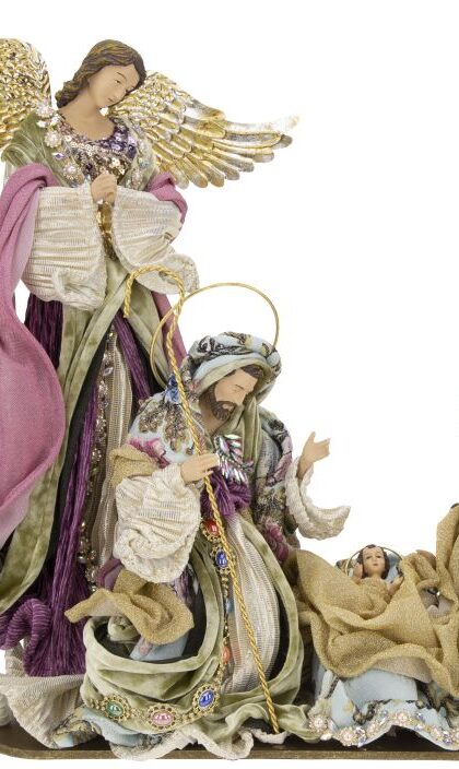 Praying Angel at Nativity - 21 x 19 Inches