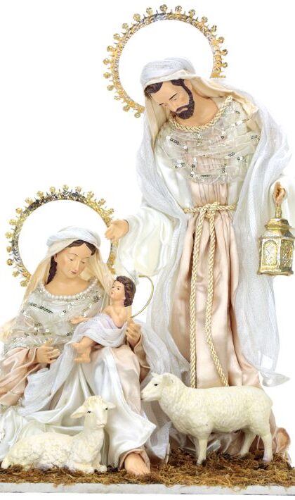 Holy Family with Lambs - 18 Inches