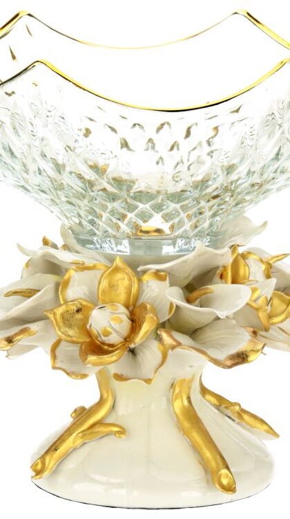 Scalloped Calla Lilly Bowl - 9 x 9 Inches