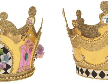 Mardi Gras Crown Planter, Assortment of 2 - 7 x 5 Inches
