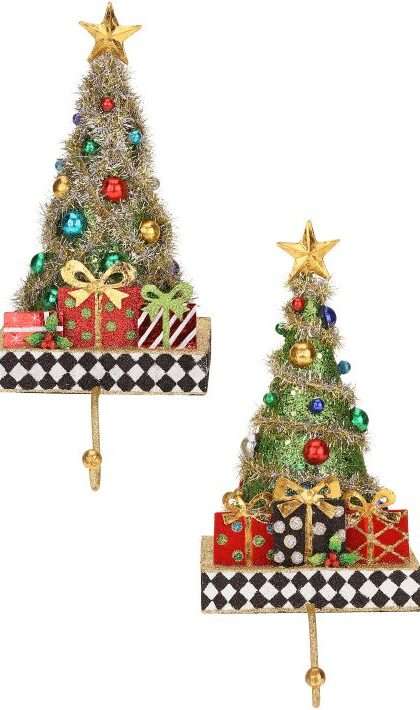 Christmas Tree Stockingholder - 11 Inches, Set of 2