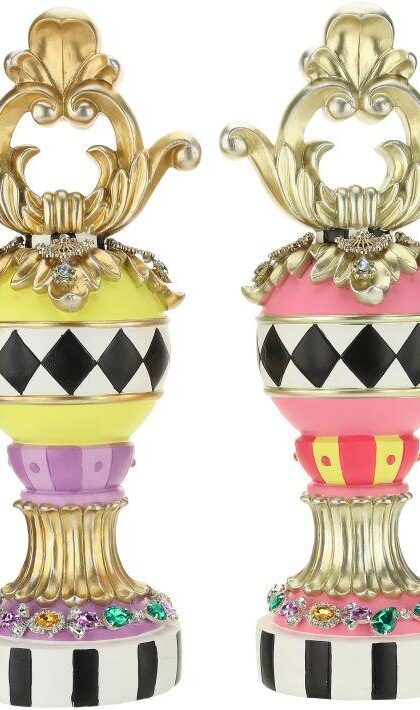 Jeweled Harlequin Finial, Assortment of 2- 14.5 Inches, 29-20870