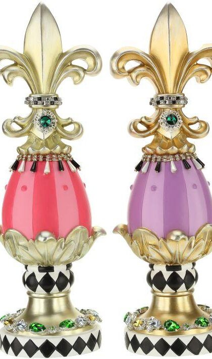 JEWELED HARLEQUIN FINIAL14.5 Set of 2, 29-20871