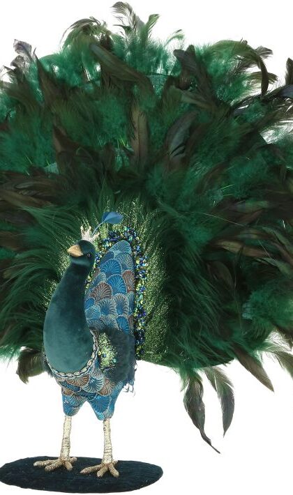 Open Tail Feather Peacock - 27 x 25 Inches