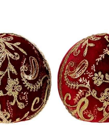 Velvet Ornament Table Top,  - 13.5 Inches, Set of 2