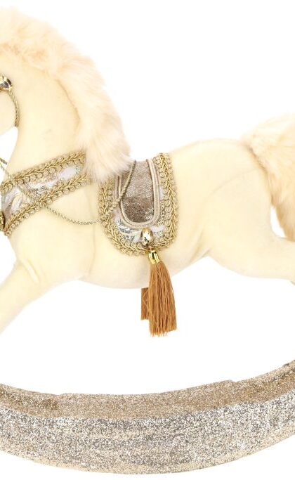 Golden Rocking Horse - 15X13 Inches