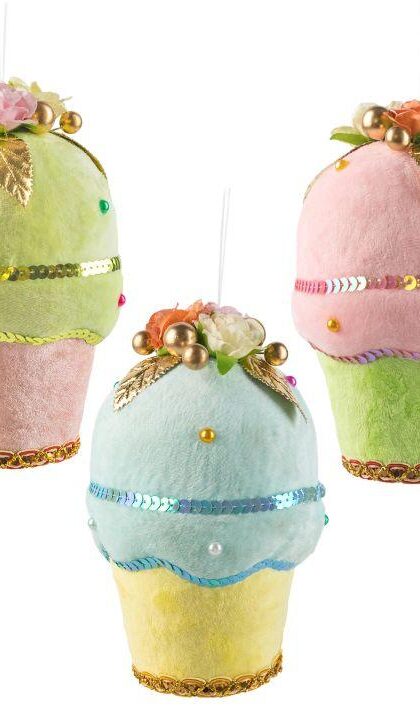 Elegant Ice Cream Ornament, Assortment of 3 - 7 Inches, (Set of 6) 35-53806