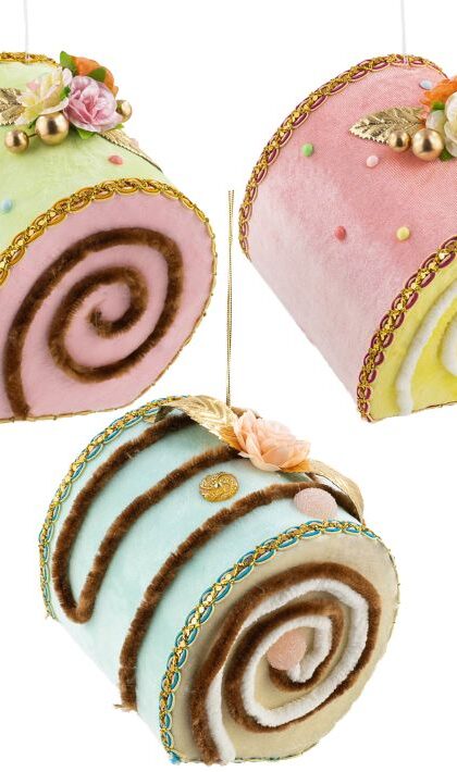 Swiss Roll Ornament, Set of 12 - 5.5-6 Inches 35-53810, FREE SHIPPING