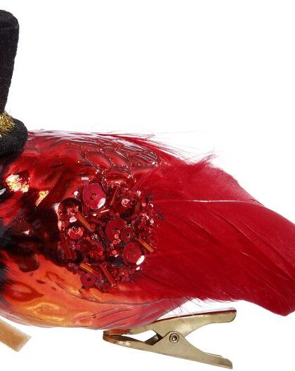 Top Hat Cardinal Ornament - 3 Inches, Set of 6