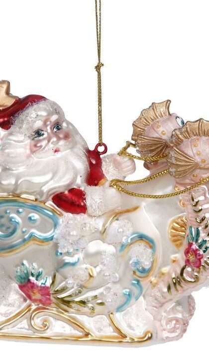 Santa on Seahorse Sleigh 4.5 Inches - FREE SHIPPING