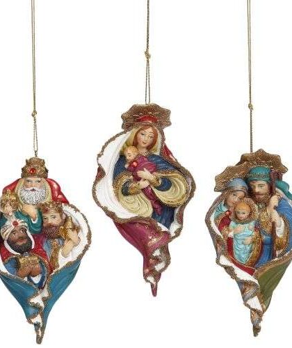 Nativity Ornament, Set of 3 - 4-5 Inches