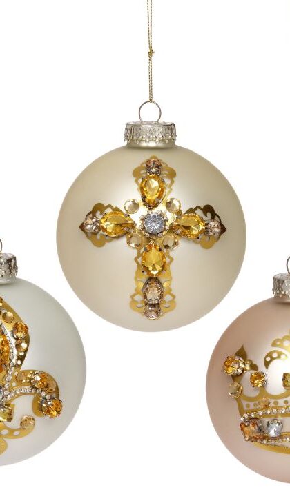 King and Queen Ornaments, Assortment of 3 - 4 Inches, Set of 6
