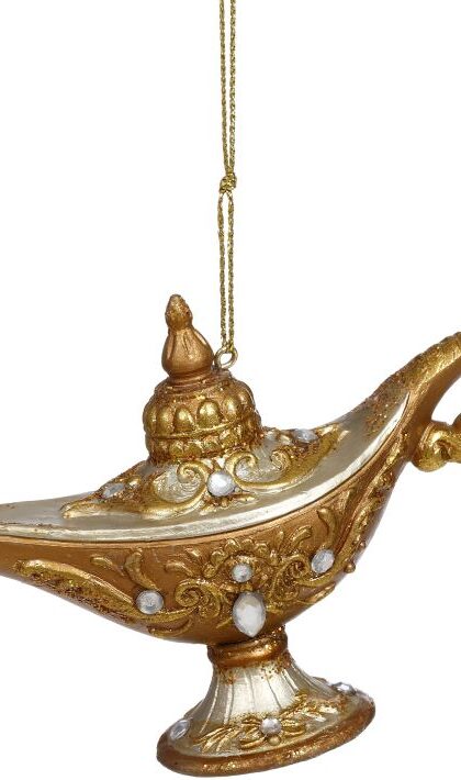 Jewel Lamp Ornament - 4 x 3 Inches, Set of 12