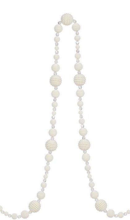 White Ball Garland - 6 Feet, Set of 6