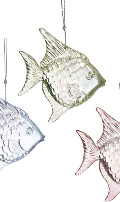 Tropical Fish Ornament, Assortment of 3 -3 x 4 Inches, Set of 12