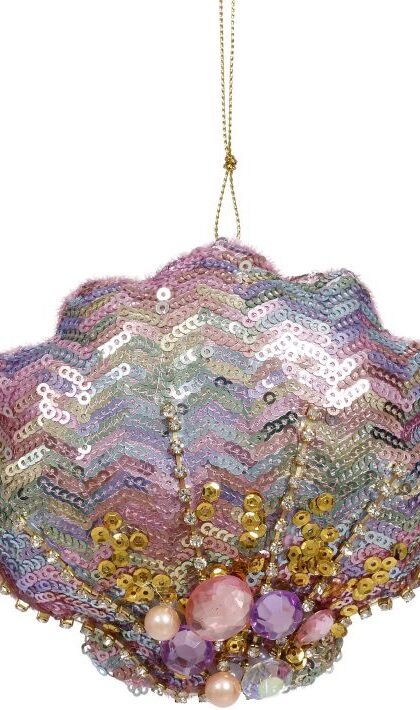 Pink Seashell Ornament - 4 Inches, Set of 12