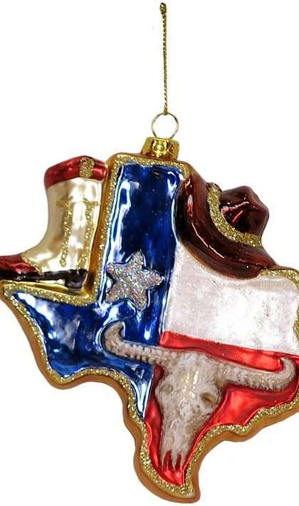 Texas State Ornament - 3.5 Inches, Set of 6