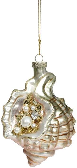 Open Shell with Pearl Ornament 4.5 Inches - FREE SHIPPING