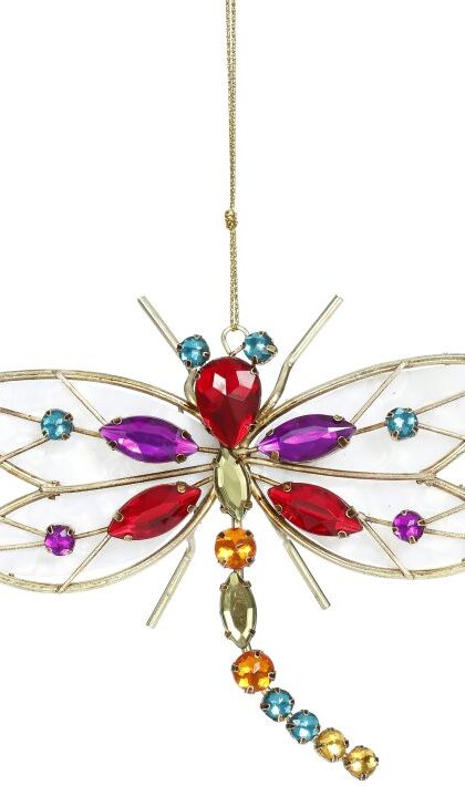 Beaded Dragonfly Ornament - 3.5 Inches, Set of 8