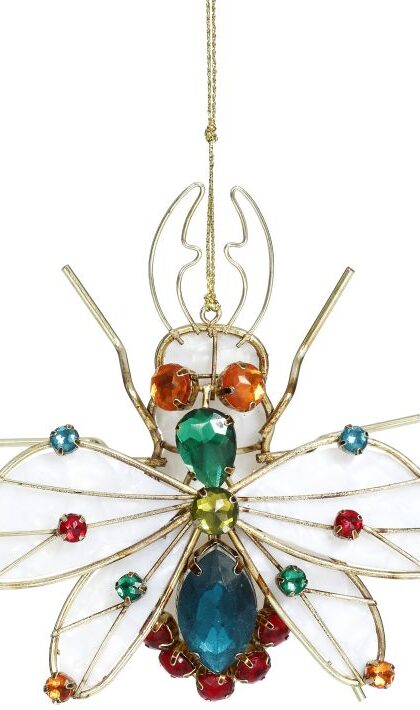 Beaded Beetle Ornament - 4.5 Inches, Set of 8