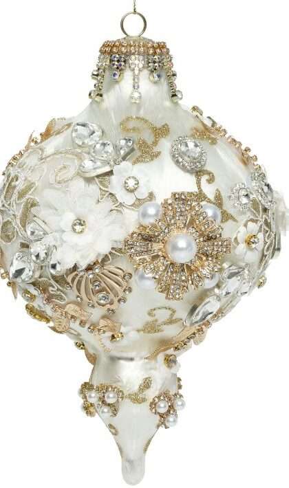 Kings Jewel  Extra Fancy Finial Ornament, Ivory - 8 Inches, 36-54368,  (*Free Shipping)