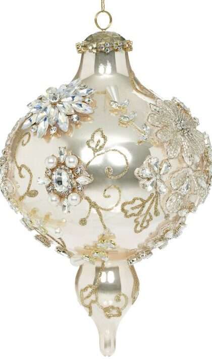 Kings Jewel Extra Fancy Finial Ornament, Peach- 9 Inches, 36-54370,  (*Free Shipping)