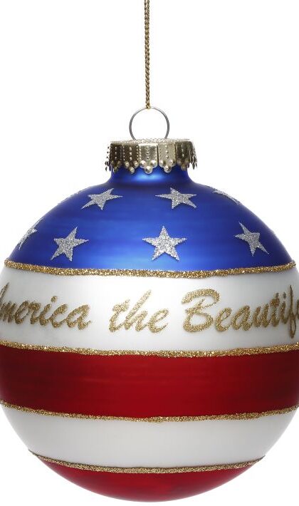 Patriotic Ball Ornament 4 Inches Each Box of 6 - FREE SHIPPING