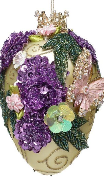 Faberge Jewel Egg Ornament, Yellow - 7 Inches, 36-61310