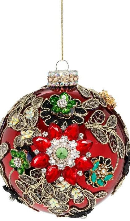 Kings Jewel Ball Ornament, Red - 5 Inches 36-61494