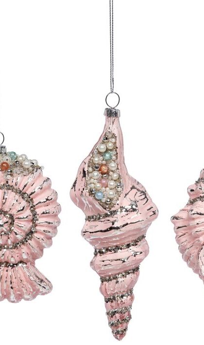 Seashell Ornament, Assortment of 3 - 5-7 Inches, Set of 12