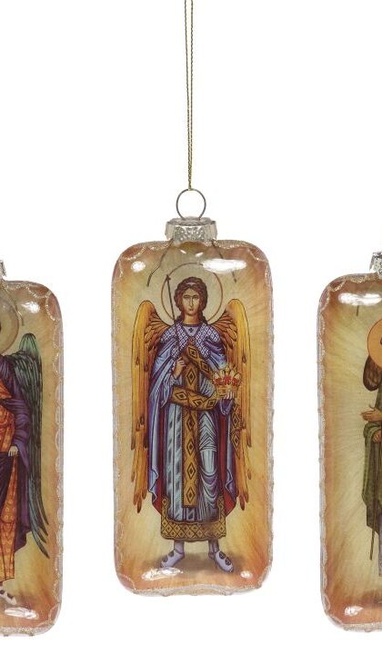 Angel Scene Ornament, Assortment of 3 - 6 Inches, Set of 12