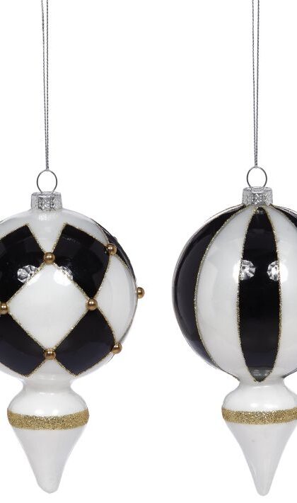 Harlequin Ornament, Assortment of 2 - 6.5 Inches, Set of 6