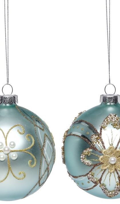 Butterfly Ball Ornament, Assortment of 2 - 4 Inches, Set of 6