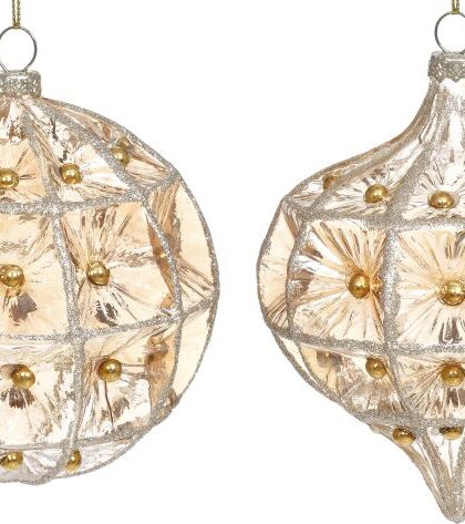 Deco Christmas Ornament, Assortment of 2 -4.5 Inches, Set of 6