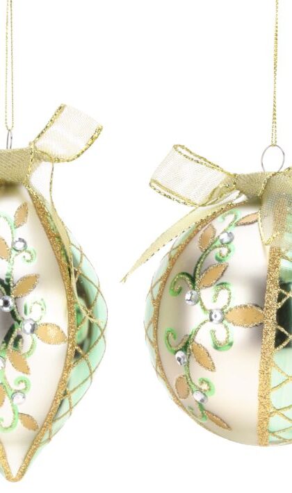 Vintage Fleur De Lis Ornament, Assortment of 2 - 6 Inches, Set of 6