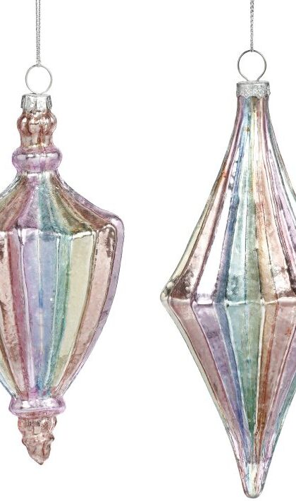 Rainbow Finial Ornament, Assortment of 2 - 6 Inches, Set of 12