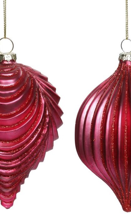Textured Ornament, Assortment of 2 5 Inches, Set of 12