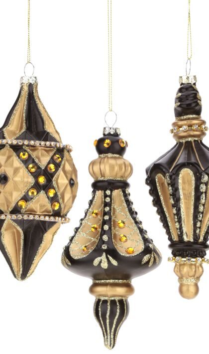 Classic Queen Finial Ornament, Assortment of 3 - 6 Inches, Set of 6