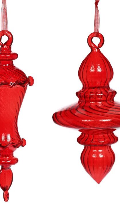 Eccentric Finial Ornament, Assortment of 2 - 6-7 Inches, Set of 6