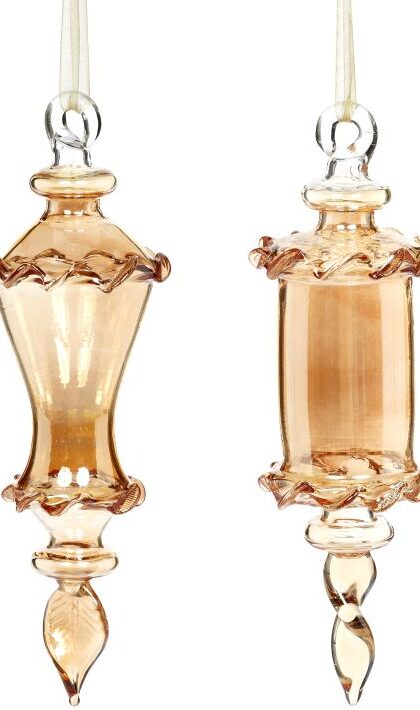 Shiney Chandelier Ornament, Assortment of 2 - 7 Inches, Set of 6