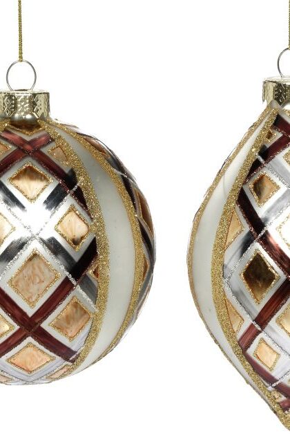 Art Deco Ornament, Assortment of 2 - 4 Inches, Set of 6