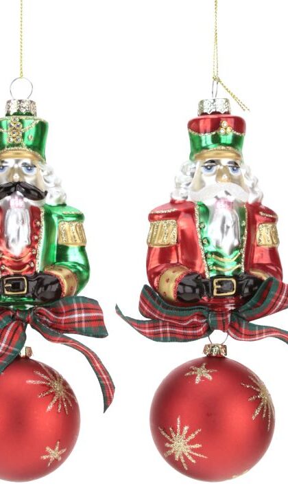 Christmas Nutcracker Ornament, Assortment of 2 - 7 Inches, Set of 12